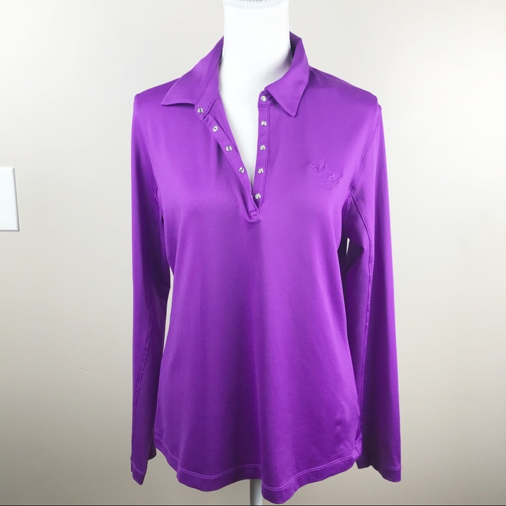 NWT. CB Cutter & Buck Purple Polo. Size M.
